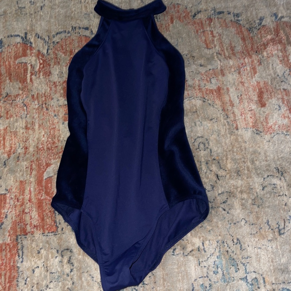Blue velvet leotard